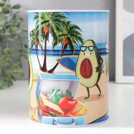 Piggy bank Metal "Avocado on vacation" MIX 10x10x15 cm-2