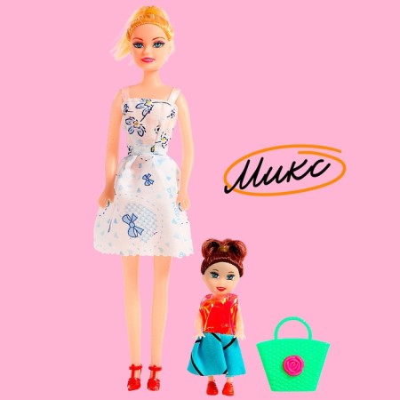 Olya doll with her daughter, with accessories, mix-5