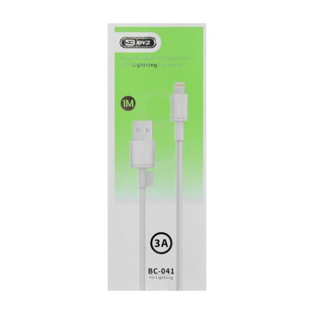BYZ BC -041, Lightning - USB, 3 A, 1 m, silicone, white-4
