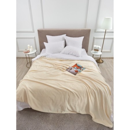 Mousse plaid, size 200x220 cm, beige color-5