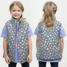 Vest for girls, height 116 cm, silver color