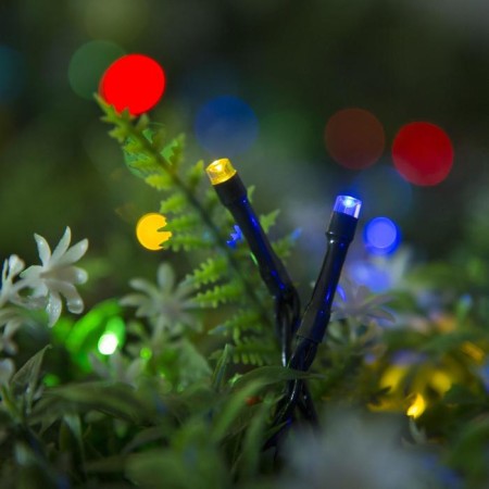 Garland "thread" 20 m, dark thread, 200 LED, glow of multi, 2 modes, solar battery-3