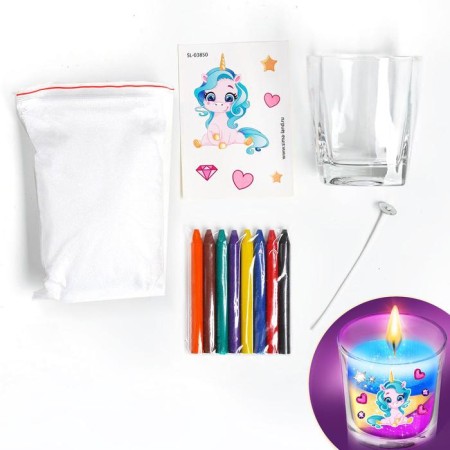 Set for creativity "Make a candle, unicorns", in the package