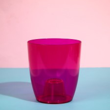 Горшок для орхидей, 2 л, 14,8 × 16,2 см, круглый, пластик, прозрачно-малиновый