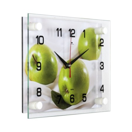 Wall watches: kitchen, "apples", silent, 20 x 26 cm-1