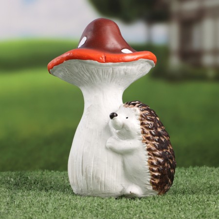 Garden figure "Hedgehog under fly agaric" 8x11x19cm ////-1