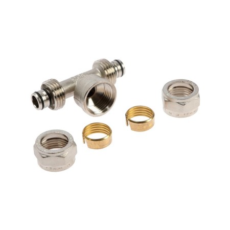 Aqualink tee, crimping, d = 16 x 1/2 "x 16 mm, tsang/nut/tsang-2