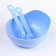 A set of children's dishes, 3 objects: a bowl 250 ml, a spoon, fork, from 5 months., Mix colors