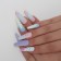 Falbled nails “Leaflets”, 12 pcs, with adhesive plates, ballerina shape, multi -colored