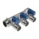 Collector "STM", 3/4 "X1/2", external carving, 3 exits, with ball valves, nickel.