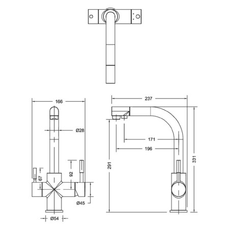 Bravat Palace F729261CP-RUS kitchen mixer, high spout, with a drinking water crane, chrome 50486-1