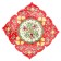 Rishtan ceramics "Flowers", 33 cm, square, red