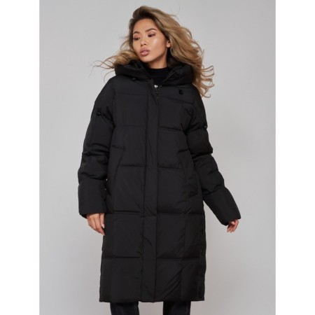Coat insulated winter female, size 42, black color-7
