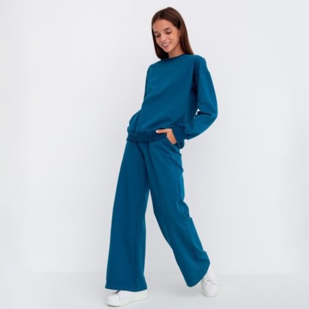 Female set (sweatshirt/pants), Petrole color, size 54-1