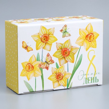 Box Gift team, packaging, “since March 8”, 26 x 19 x 10 cm-3