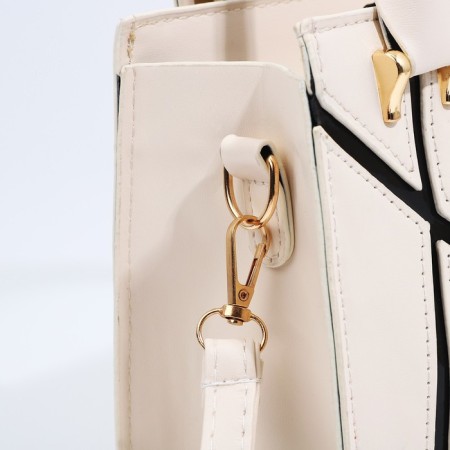 Bag Female Tout with zipper, white color-4