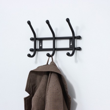 Wall hanger "Cosiness 3", 3 hooks color black