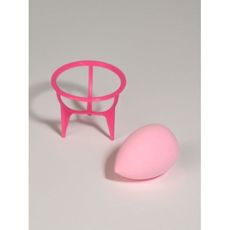 Sponge d/makeup drop 6*8cm with a layer stand latex pink pink qf-1