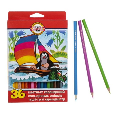 Pencils 36 colors Koh-I-Noor 3655, "Mole", cardboard box