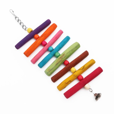 Toy for birds with beads and bell, 18 x 10 cm-5