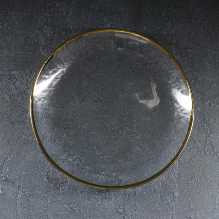 Black dinagoed “Fleece” glass, d = 26.5 cm, golden heap color-1