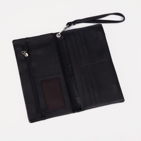 Women's wallet on magnets, black color-3