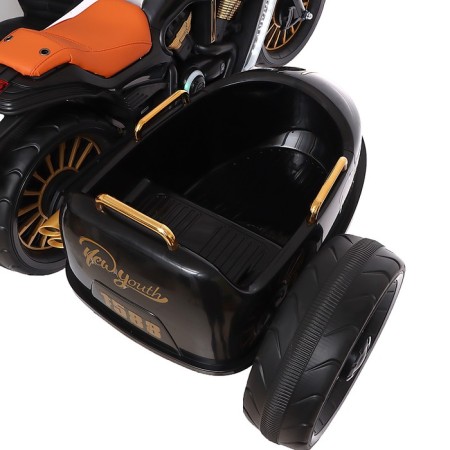 Electric car "Motorcycle Chopper", with a stroller, EVA, black color-7