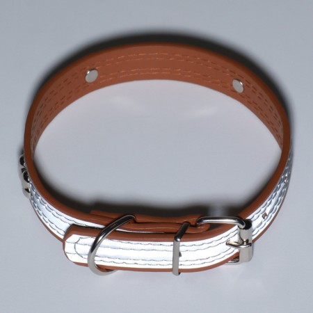 A collar with a reflective strip and bones, 45 x 2 cm, a mix of flowers-6