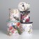 Set of boxes 5 in 1, gift packaging, Flowers, 13 x 14–19.5 x 22 cm