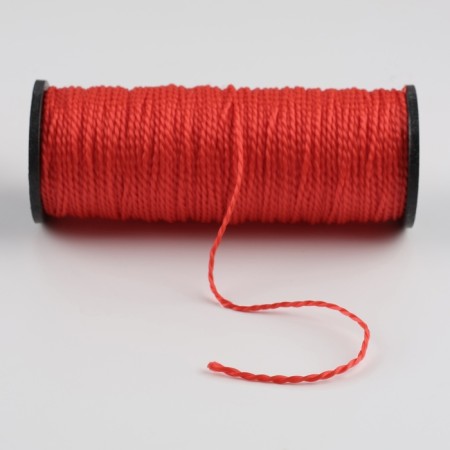 Thread for weaving, twisted, d = 1 mm, 50 m, red color-2