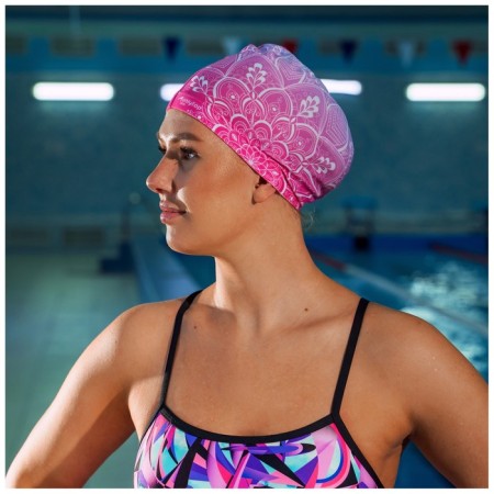 Шапочка для плавания взрослая ONLYTOP Swim, тканевая, обхват 54-60 см-3