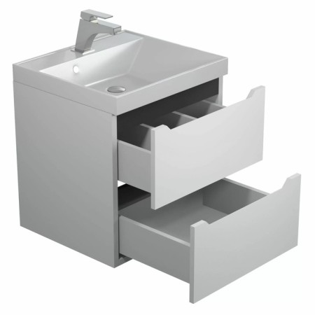 Tumbling under the Uperwood Tanos sink, suspended, 50 cm, white, graphite-5