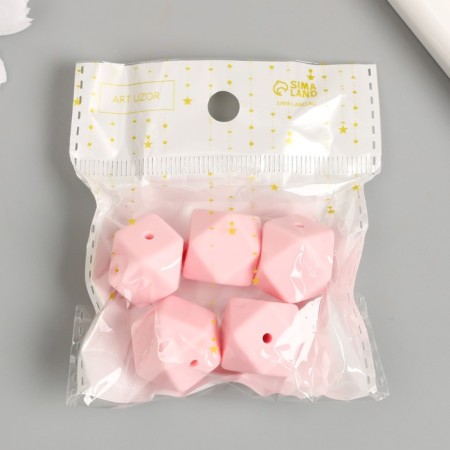 Busina silicone "polyhedron" pink lavender d = 1.7 cm-3
