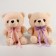 Soft toy "Bear" with a bow, 22 cm, beige color