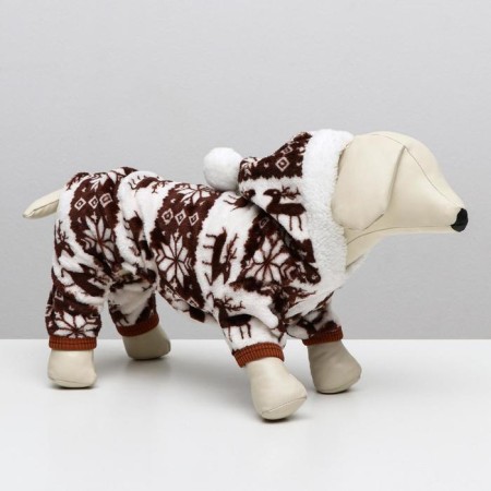 Kombinson "Deer" with a hood, size L (DS 35 cm, og 45 cm, Osh 35 cm), brown