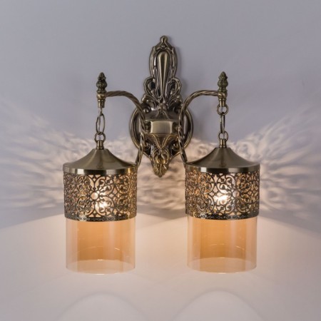 Sconces Citilux "emir" CL467323, 33x39 cm, 2x75W, e27, brown color-2