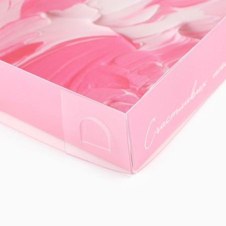 Confectionery packaging, Makarun box with PVC lid, "Happy Moments", 17 x 12 x 3 cm-3