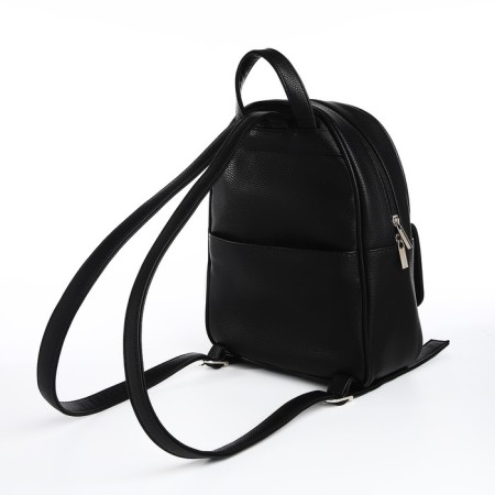 Women's backpack city, Textura, black color-2