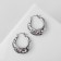 Earrings with rhinestones "Shine of evening" border, red color in silver