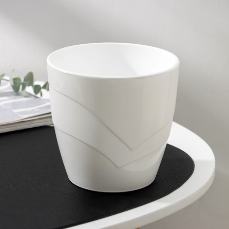 Kashpo for flowers with an insert "grace", 1.2 l, white color-1