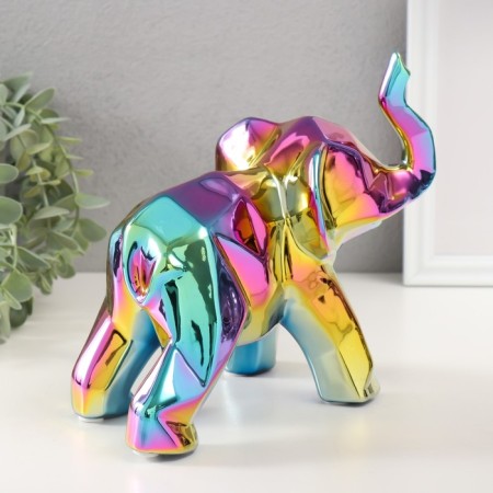 Souvenir Ceramics "Geometry. Elephant" Yellow Chameleon 11x26x18 cm-5