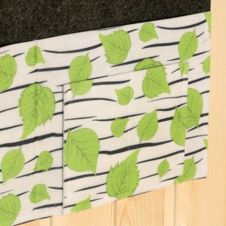 Horizontal suspension organizer on eyelets 3 departments, print Birch, 30x50 cm, felt-1