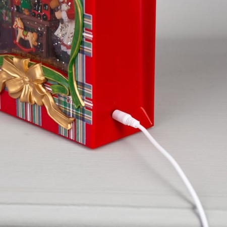 LED figure "Package with Santa Claus" 15 × 23 × 7 cm, plastic, AAX3 batteries (not in the kit), USB, glow warm white-3