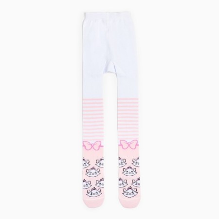 Children's tights "Marie", cats aristocrats, height 104-110 cm, white/pink color-2