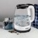 Electric kettle KitFort KT-6192, glass, 1.7 l, 1850-2200 W, white-black