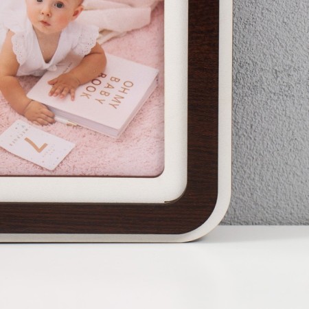 Photo frame LHDF "Mom" 33x33 in 3 photos 10x15 cm, col. Wenge-white (plastic screen)-1