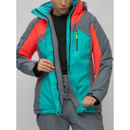 Ski suit female, size 44, green color-4