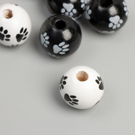 Beads wood for creativity "paws" d = 1.6 cm set 10 pcs-1