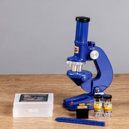 Microscope "Biology", the frequency of an increase in 450x, 200x, 100x, with backlight, blue