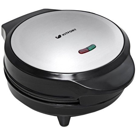 Electric waffle box KitFort KT-1619, 700 W, curly wafers, silver-black